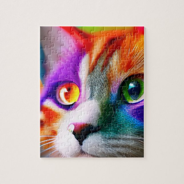 Niedliche Kleine Farben für den Kätzchen Regenboge Puzzle (Vertikal)