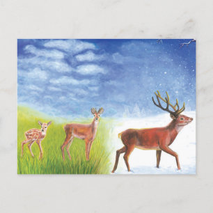 Niedliche kleine Fauna wächst bis zur Illustration Postkarte