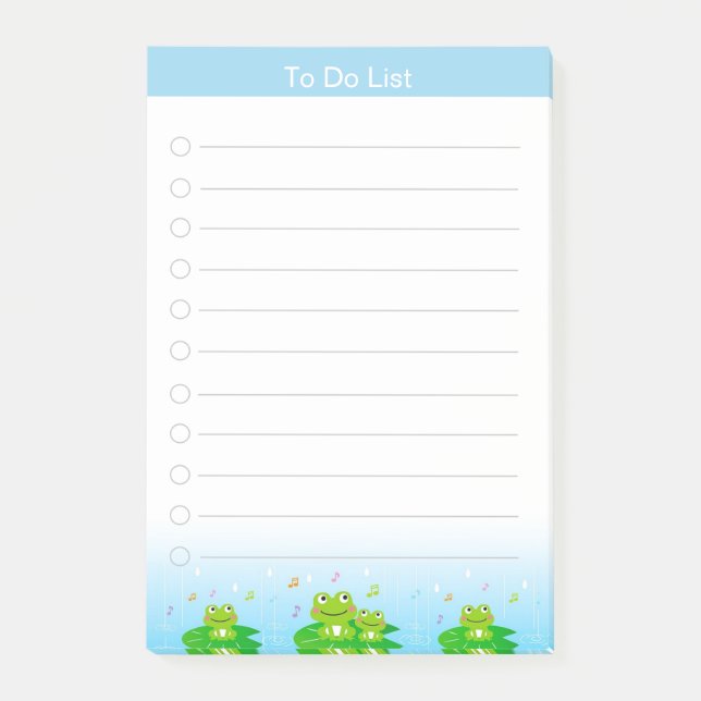 Niedliche kleine Frösche, die die Post-it-Notizen  Post-it Klebezettel (Vorderseite)