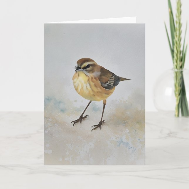 Niedliche Kleine Gelbe Warbler Bird Art Note Card Karte (Vorderseite)