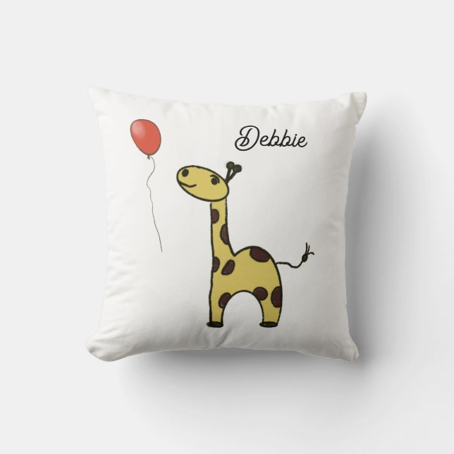 niedliche kleine Giraffe mit Balloons Kissen (Vorderseite)