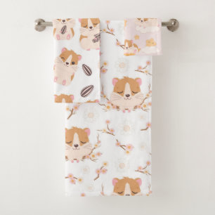 Niedliche Kleine Hamster Drei Muster Badhandtuch Set