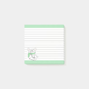 Niedliche kleine Hamster Monogram Green Notes Post-it Klebezettel