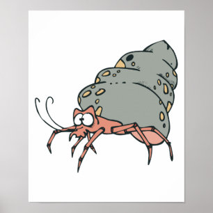 niedliche kleine Hermitkrabbe Poster