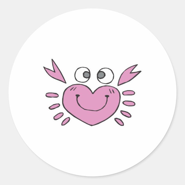 niedliche kleine Herzkrabbe Runder Aufkleber (Vorderseite)