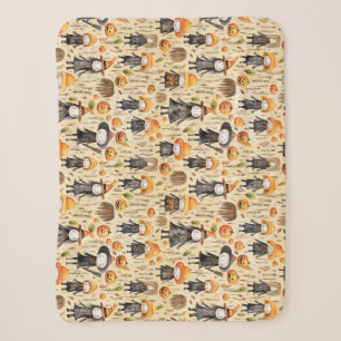 Niedliche kleine Hexe und Kürbiskreide Halloween f Sherpadecke