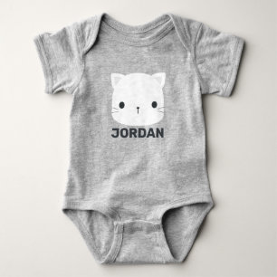 Niedliche kleine Katze mit Personalisiertem Namen Baby Strampler