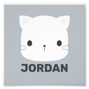 Niedliche kleine Katze mit Personalisiertem Namen Fotodruck