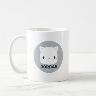 Niedliche kleine Katze mit Personalisiertem Namen Kaffeetasse