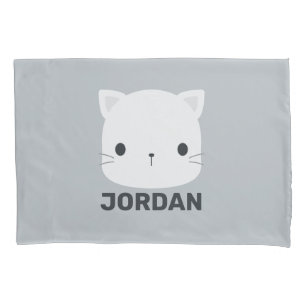 Niedliche kleine Katze mit Personalisiertem Namen Kissenbezug