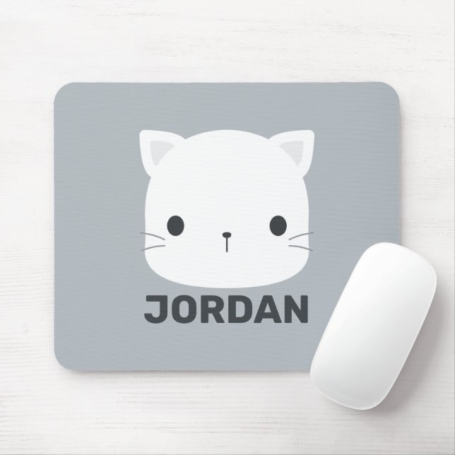 Niedliche kleine Katze mit Personalisiertem Namen Mousepad (Mit Mouse)