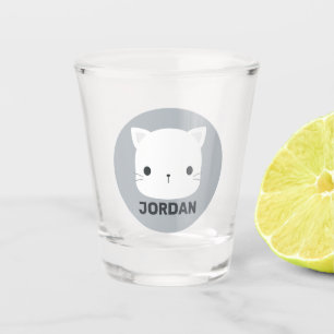 Niedliche kleine Katze mit Personalisiertem Namen Schnapsglas
