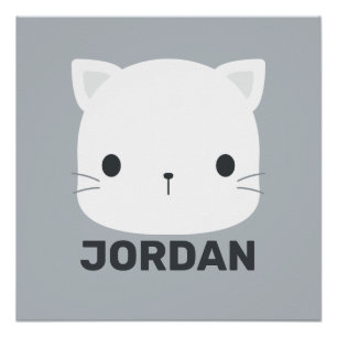 Niedliche kleine Katze mit Personalisiertem Namens Poster