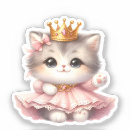 Niedliche kleine Kitten Princess Aufkleber