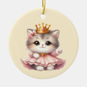 Niedliche kleine Kitten Princess Keramik Ornament