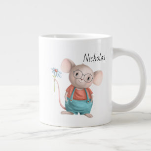 Niedliche kleine Maus Tier Cartoon Kaffeepause Tas Jumbo-Tasse