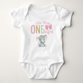 Niedliche kleine Miss ONEderful Elephant 1. Geburt Baby Strampler