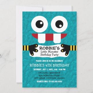 Niedliche Kleine Monster Geburtstagsparty Einladung