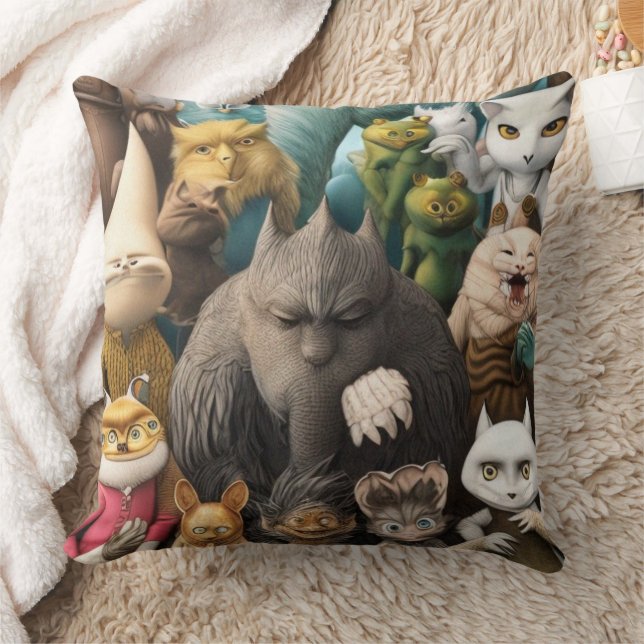 Niedliche Kleine Monster lustig, modern Kissen (Decke)