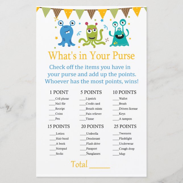 Niedliche Kleine Monster Was ist in deinem Geldbeu (Vorderseite)