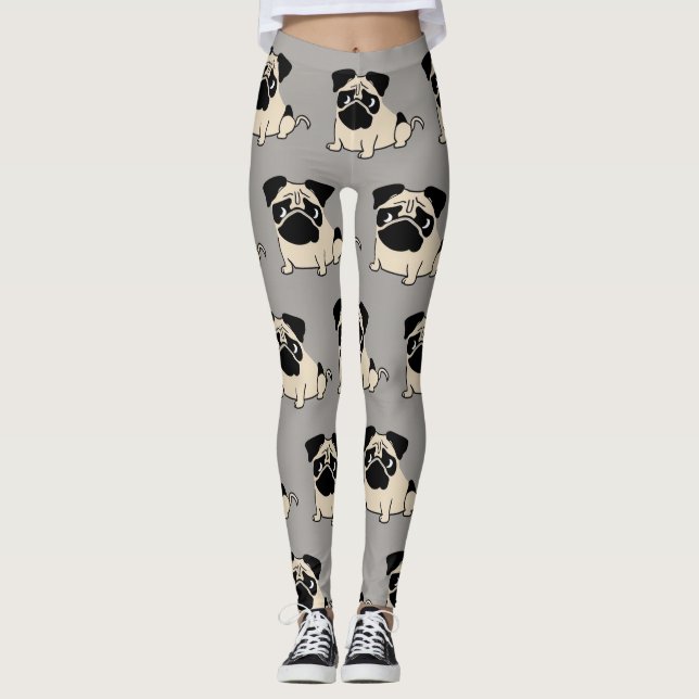 Niedliche kleine Mops Leggings (Vorderseite)
