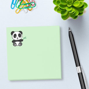 Niedliche kleine Panda mit einem Bambushecker Post-it Klebezettel