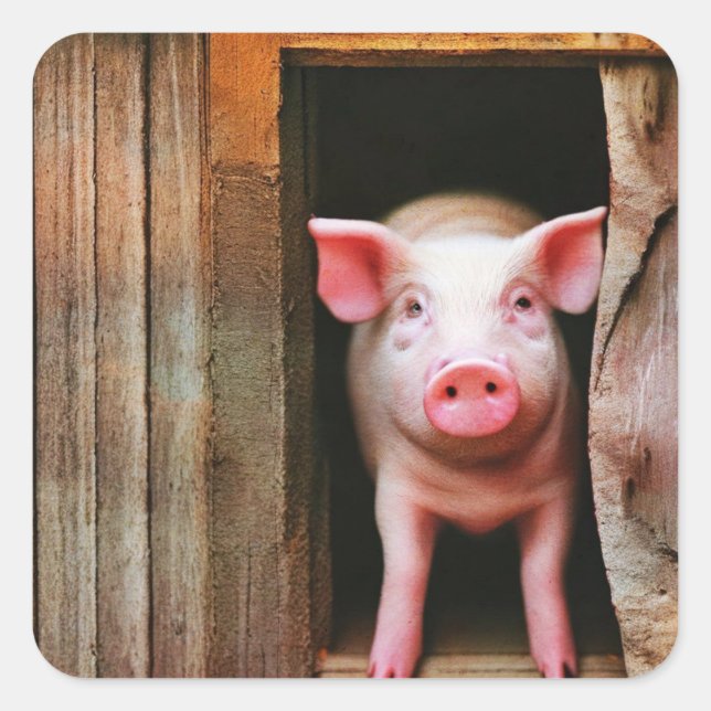 Niedliche kleine Piggy Stickers (Vorderseite)