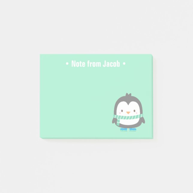 Niedliche kleine Pinguin Weihnachten für Kinder Post-it Klebezettel (Vorderseite)