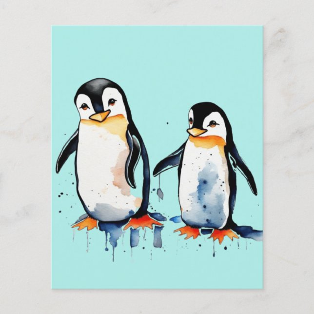 Niedliche kleine Pinguine Papier Blatt (Vorderseite)