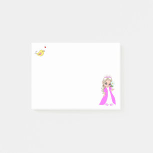 Niedliche kleine Prinzessin & Birdy Post-it-Noten Post-it Klebezettel