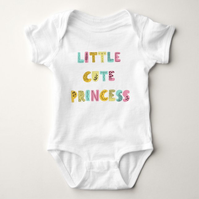 Niedliche kleine Prinzessin Typografie Baby Bodysu Baby Strampler (Vorderseite)