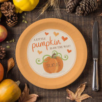 Niedliche kleine Pumpkin Baby Duschpapier-Teller