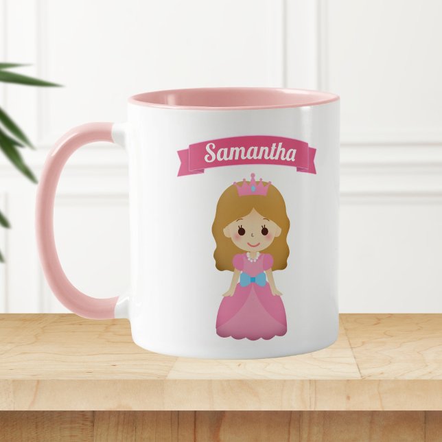 Niedliche kleine rosa Prinzessin Kids Tasse (Von Creator hochgeladen)