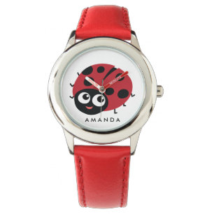 Niedliche kleine rote Ladybug Personalisiert Armbanduhr