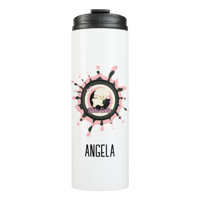 Niedliche kleine Schafe Thermosbecher (Vorderseite)