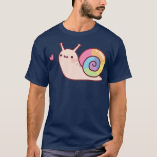 Niedliche kleine Schnecke mit Regenbogen-Muschel D T-Shirt