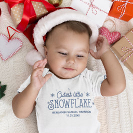 Niedliche kleine Schneeflocken-Baby's erste Weihna Baby Strampler
