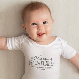 Niedliche kleine Schneeflocken-Baby's erste Weihna Baby Strampler