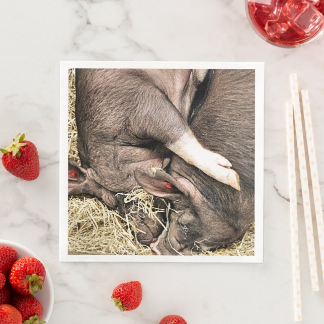 NIEDLICHE KLEINE SCHWEINE SERVIETTE (Beispiel)