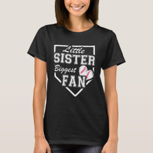 Niedliche kleine Schwester Größte Fan Baseball Sch T-Shirt