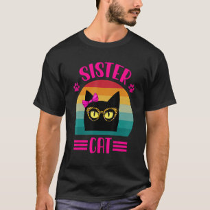 Niedliche kleine Schwester Katze mit Leopardenbril T-Shirt