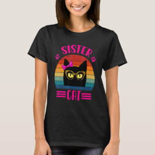 Niedliche kleine Schwester Katze mit Leopardenbril T-Shirt