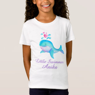 Niedliche kleine Schwimmermädchen zacken Aquawal-T T-Shirt