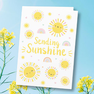 Niedliche kleine Sonnen und Regenbogen Dankeskarte