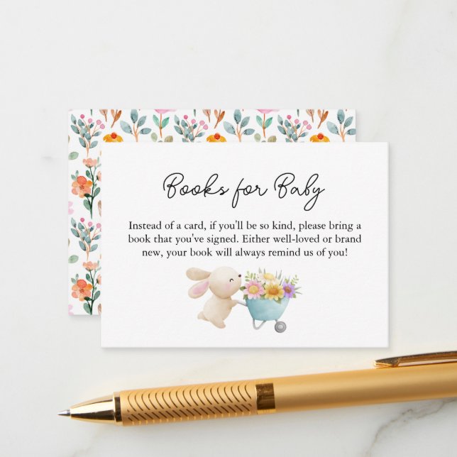 Niedliche kleine sonnige Wildblumen Bücher für Bab Begleitkarte (Vorderseite/Rückseite Beispiel)