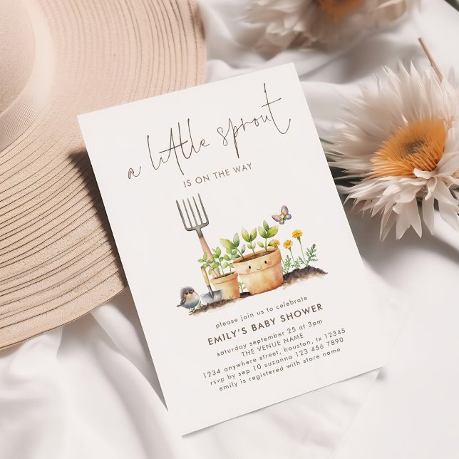 Niedliche kleine Sprout Garden Babydusche Einladung (Von Creator hochgeladen)