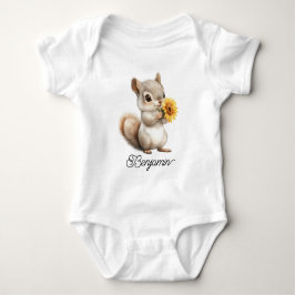 Niedliche kleine Squirrelnuss mit Gänseblümchen Baby Strampler