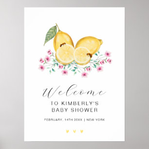 Niedliche kleine Süsse Lemon Citrus Baby Dusche Wi Poster
