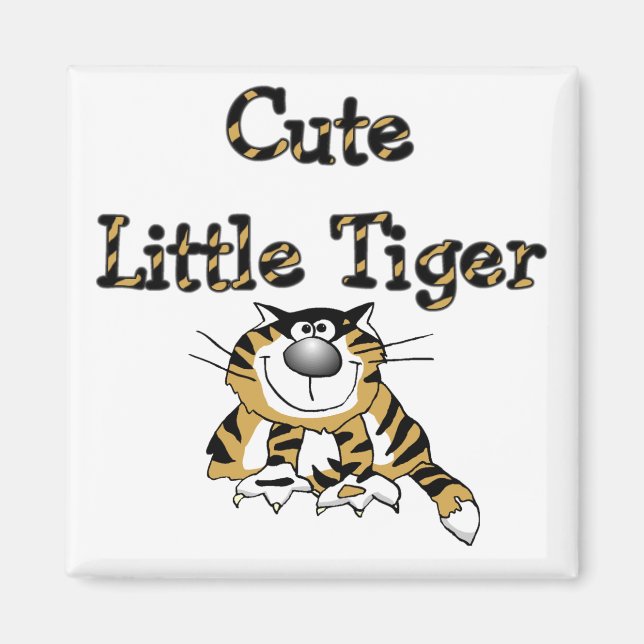 Niedliche kleine Tiger-T-Shirts und Geschenke Magnet (Vorne)