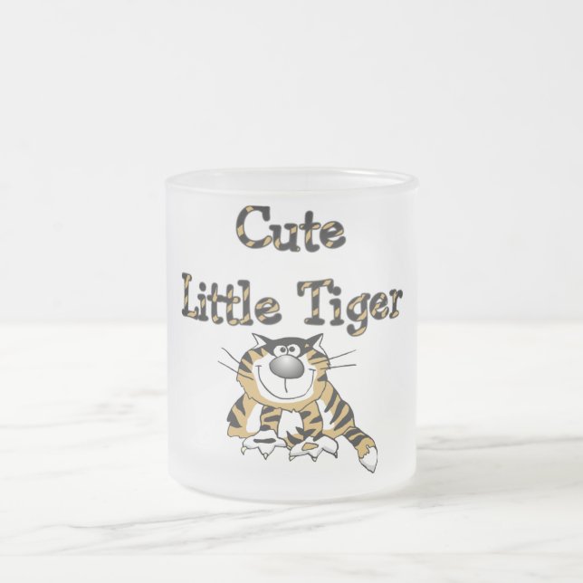 Niedliche kleine Tiger-T-Shirts und Geschenke Mattglastasse (Mittel)